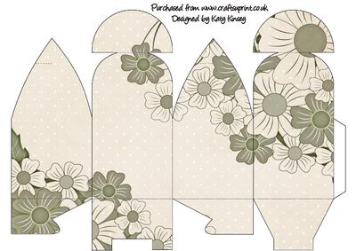 Sage and Cream Floral Truffle Style Gift Box