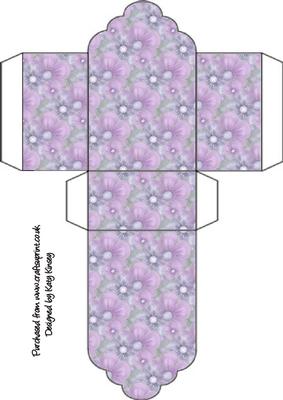 Lilac and Grey Floral Tag Gift Box