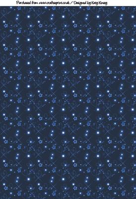 Hearts and Stars Backing Paper in Blue