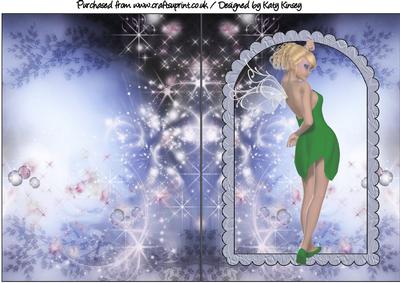 Teenage Tinkerbell Fairy Scallop Arch Print & Fold Card