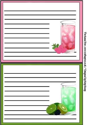 Cocktails Recipe Cards Set 1