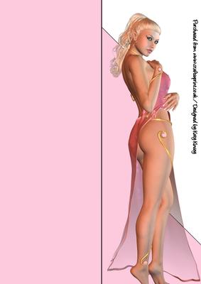Goddess in Pink Tall Slim Shaped Front Card