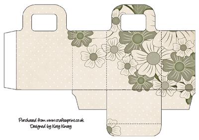 Sage and Cream Floral Gift Bag