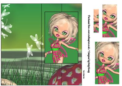 Melinda Fairy Tall Slim Foldback Card with Pyramage