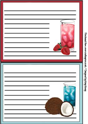 Cocktails Recipe Cards Set 3