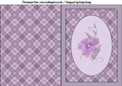 Pretty Purple Flower Print and Fold Card