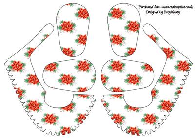 Christmas Poinsettias and Holly 3D Baby Shoes