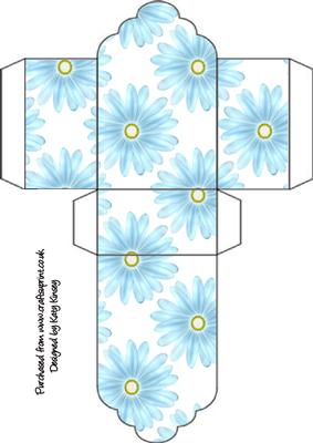 Blue Gerberas Tag Gift Box