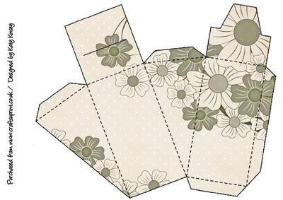 Sage and Cream Floral Cake Slice Gift Box