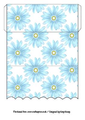 Blue Gerberas Scallop Money Wallet