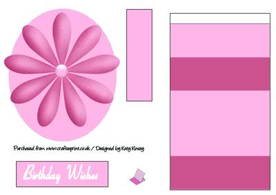 Pink Daisy Oval Easel Card