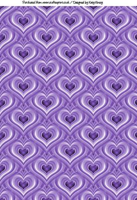 Love Hearts Backing Paper in Purple