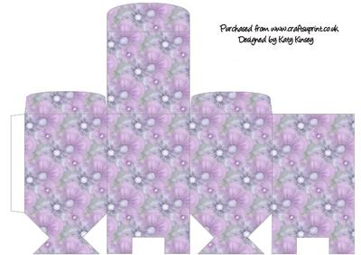 Lilac and Grey Floral Tall Slim Gift Box