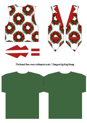 Christmas Wreaths Shaped Waistcoat Card