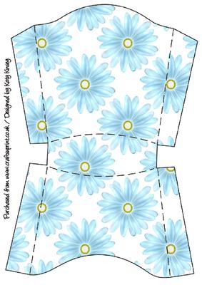 Blue Gerberas Open Top Gift Box