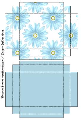 Blue Gerberas Gift Box with Lid