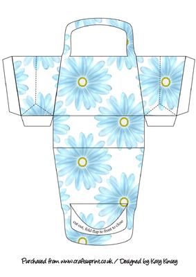 Blue Gerberas 3D Handbag Shaped Gift Box