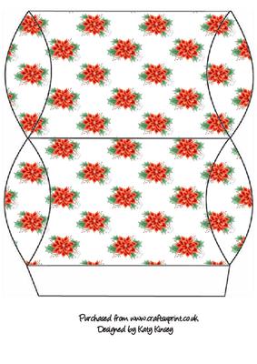 Poinsettias and Holly Pillow Gift Box