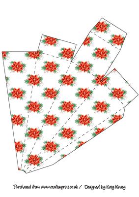 Poinsettias and Holly Icicle Gift Box
