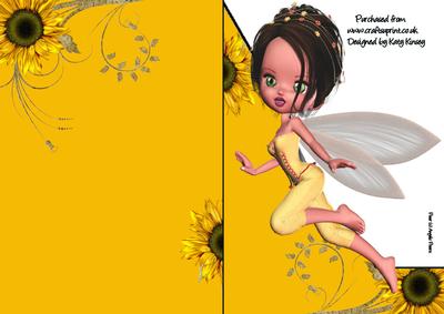 Julianna Fairy A5 Shaped Front Print and Fold Card