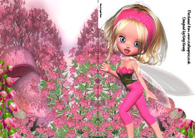 Emilia Fairy A5 Shaped Front Print and Fold Card