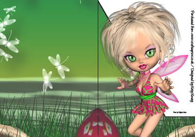 Melinda Fairy A5 Shaped Front Print and Fold Card