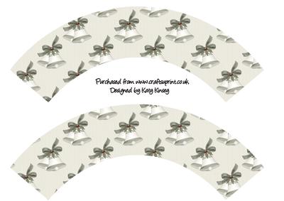 Christmas Bells in Cream Cupcake Wrappers