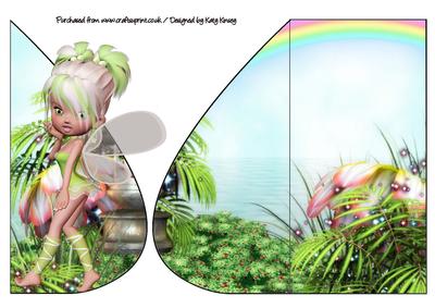 Minty Fairy Teardrop Card