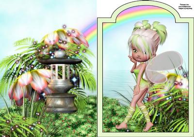Minty Fairy A5 Tag Front Quick Card