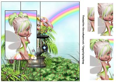 Minty Fairy Tall Slim Foldback Card