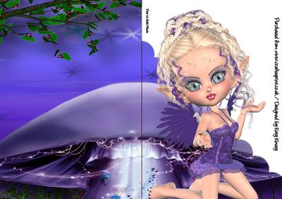 Sydni Fairy A5 Shaped Front Print and Fold Card