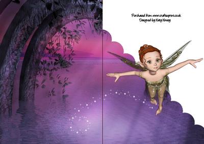 Neverland Fairy A5 Shaped Front Print and Fold Card