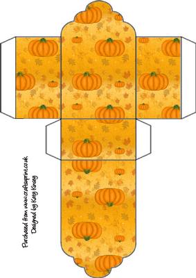 Autumn Pumpkins Tag Shaped Gift Box