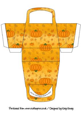Autumn Pumpkins 3D Purse Handbag Shaped Gift Box