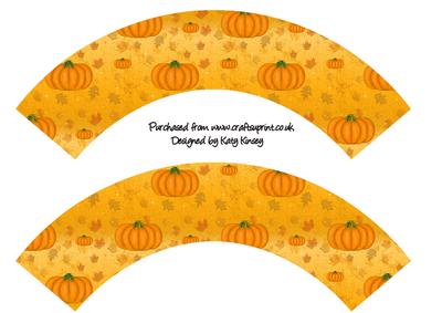 Autumn Pumpkins Cupcake Wrappers