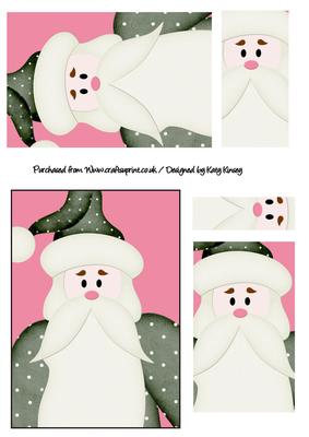 Santa Claus in Pink and Green Pyramage Sheet