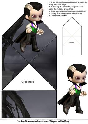 Dracula in the Graveyard Pop Up Spring Card