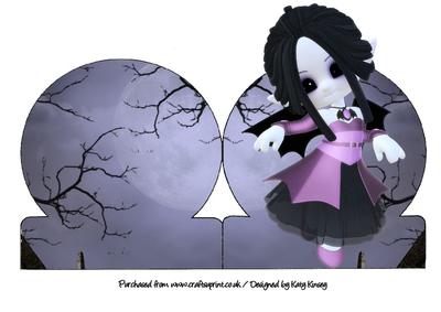 Dracula's Daughter Stand Up Card in Purple