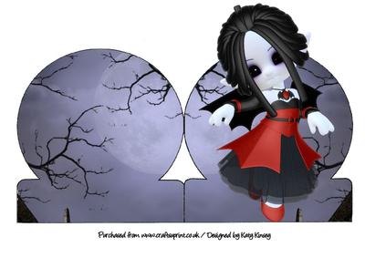 Dracula's Daughter Stand Up Card in Red