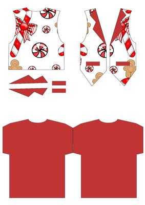 Waistcoat Shaped Card Christmas Gingerbread