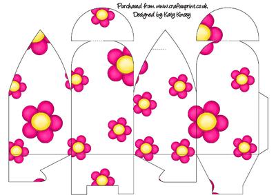 Truffle Style Gift Box Bright Pink Flowers