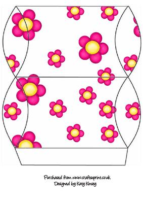 Pillow Gift Box Bright Pink Flowers