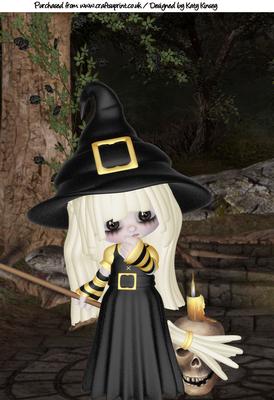 Spellcraft Little Witch with Blonde Hair A4 Topper
