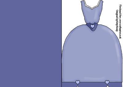 Cinderellas Ball Dress A5 Shaped Front Print and Fold Card