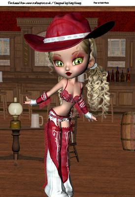 Delta Cowgirl A4 Card Topper #2
