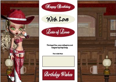 Delta Cowgirl Dl Card Topper and Insert