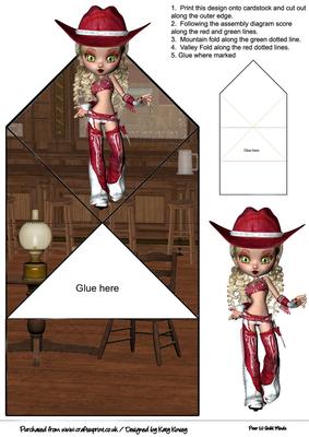 Delta Cowgirl 3D Pop Up Spring Card