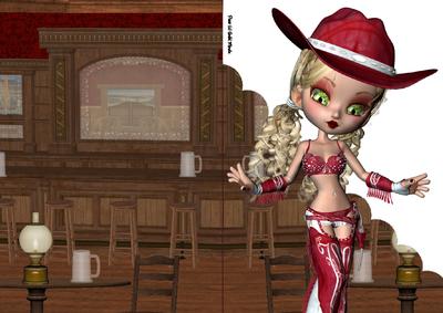 Delta Cowgirl A5 Shaped Front Print and Fold Card