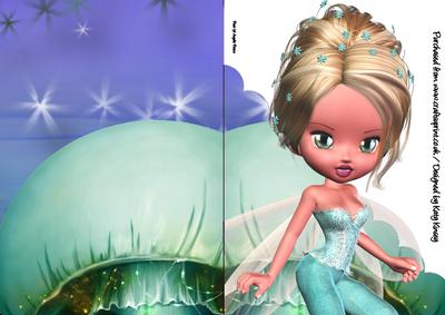 Brigid Fairy A5 Shaped Front Print and Fold Card