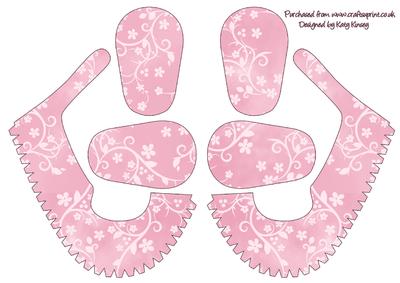 3D Baby Shoes Keepsake Pink Floral